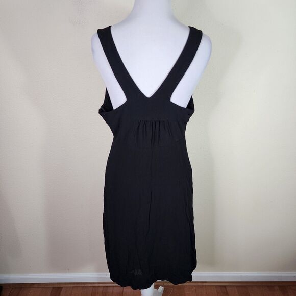 CUE Austrailia Women's Black Sleeveless Shift Dress Size 8 Rayon Keyhole - Picture 5 of 9